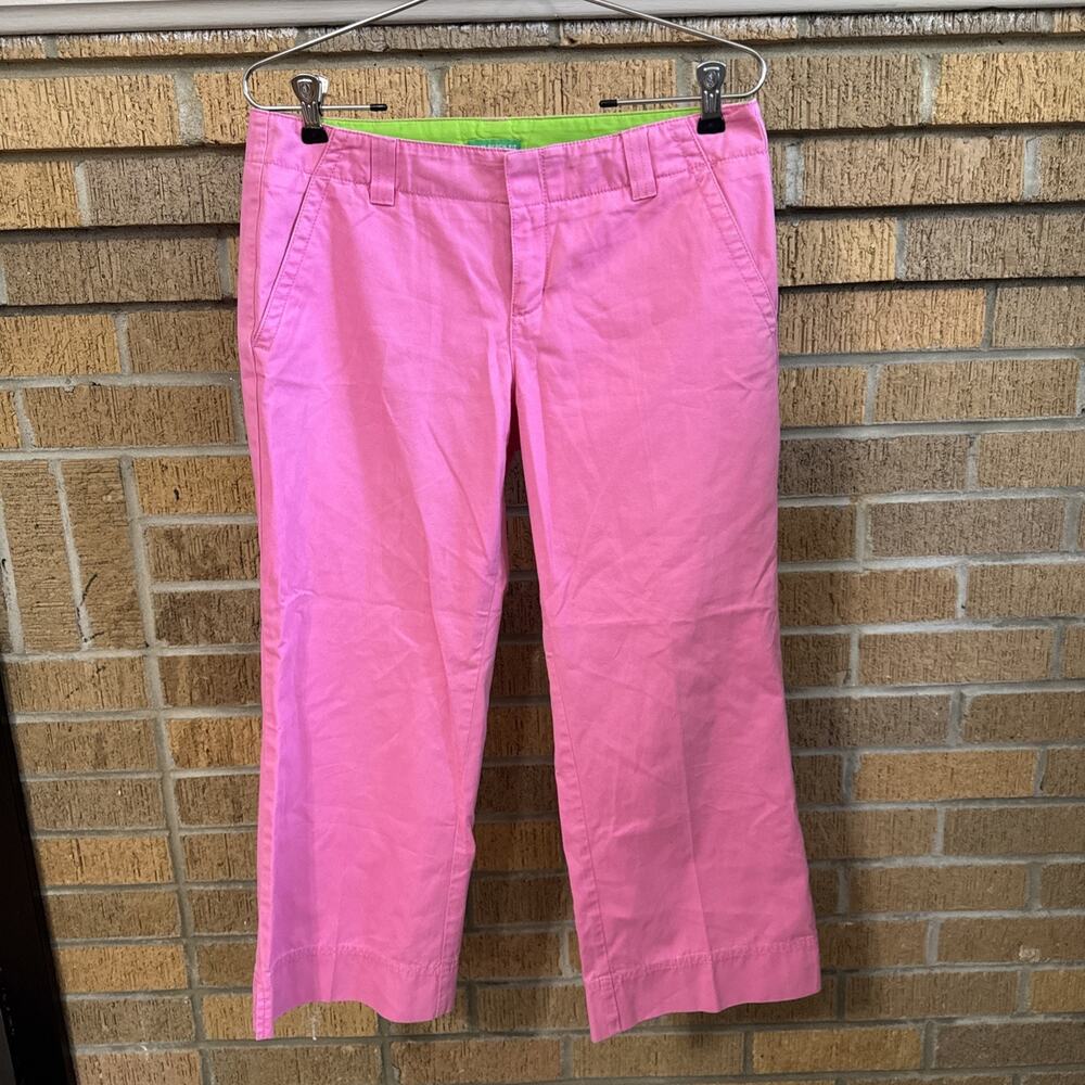 LILLY PULITZER PALM BEACH FIT PINK CAPRI SZ 4 Y2K BARBIECORE COASTAL PREPPY